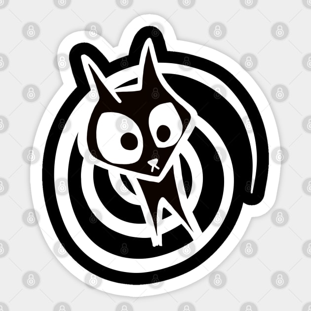 Black Cat Spiral | Twilight Zone Kitty (dark) Sticker by HouseofRoc